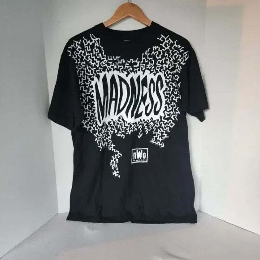 Vintage 1990s WCW NWO Macho Man Randy Savage Madness‎ Wrestling T-Shirt RARE L